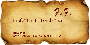 Frühn Filoména névjegykártya